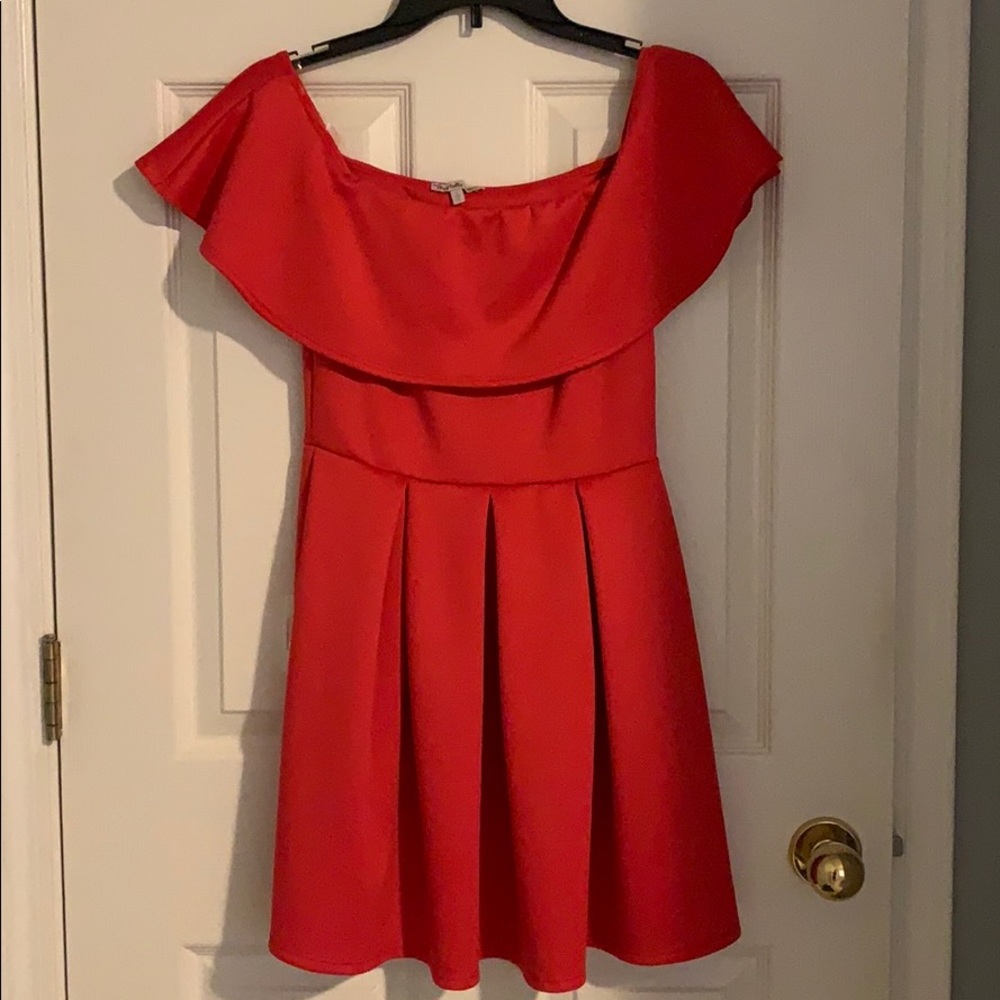 Red Off the Shoulder Dress